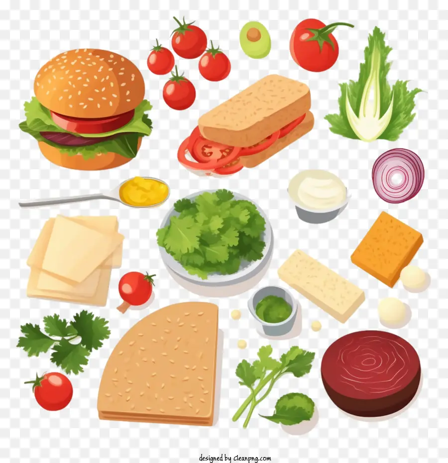 Ingredientes De Hamburguesas，Hamburgo PNG