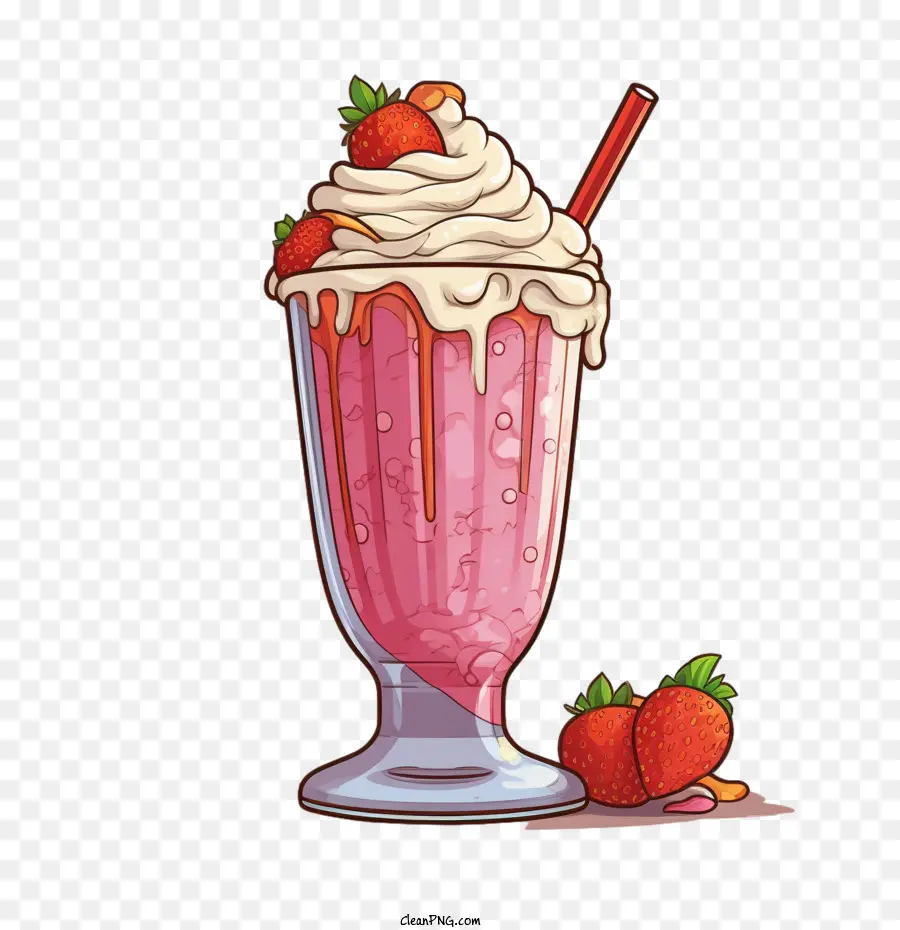 Batido De Fresa，De Postre PNG