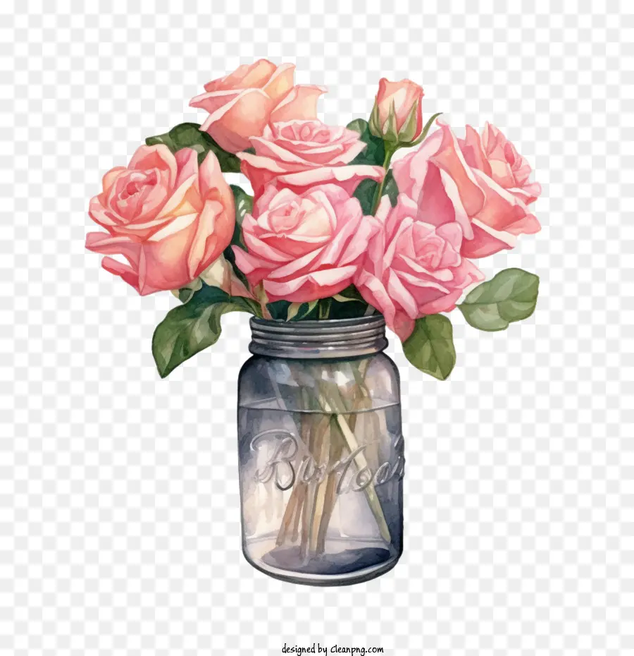 Rosa Rosa，Botella De Vidrio PNG