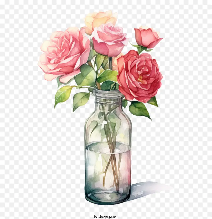 Rosa Rosa，Botella De Vidrio PNG