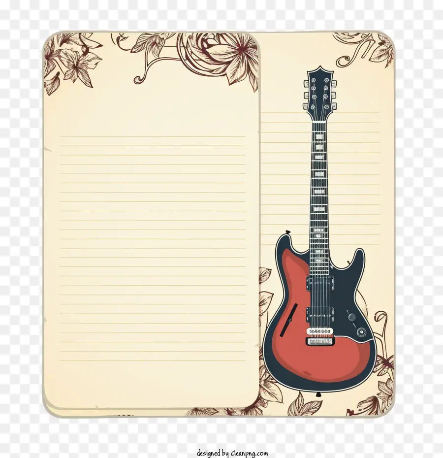 Plantilla De Notas，Guitarra PNG