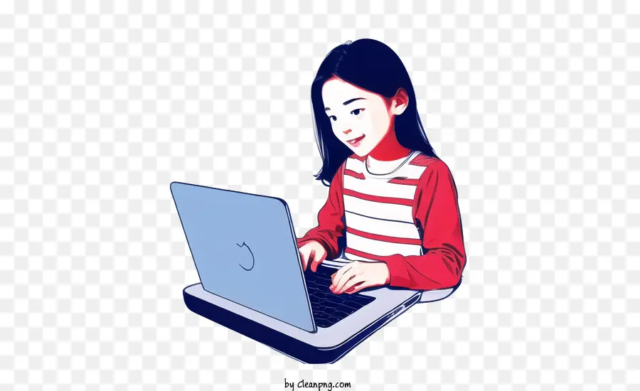 Chica，Chica Con Laptop PNG