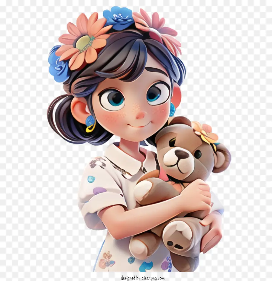 Linda Chica，Osito De Peluche PNG