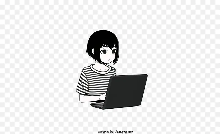 Chica，Chica Con Laptop PNG