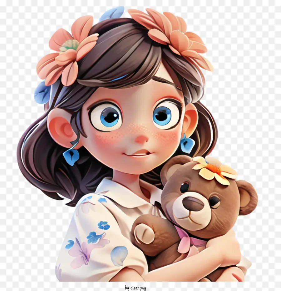 Linda Chica，Osito De Peluche PNG