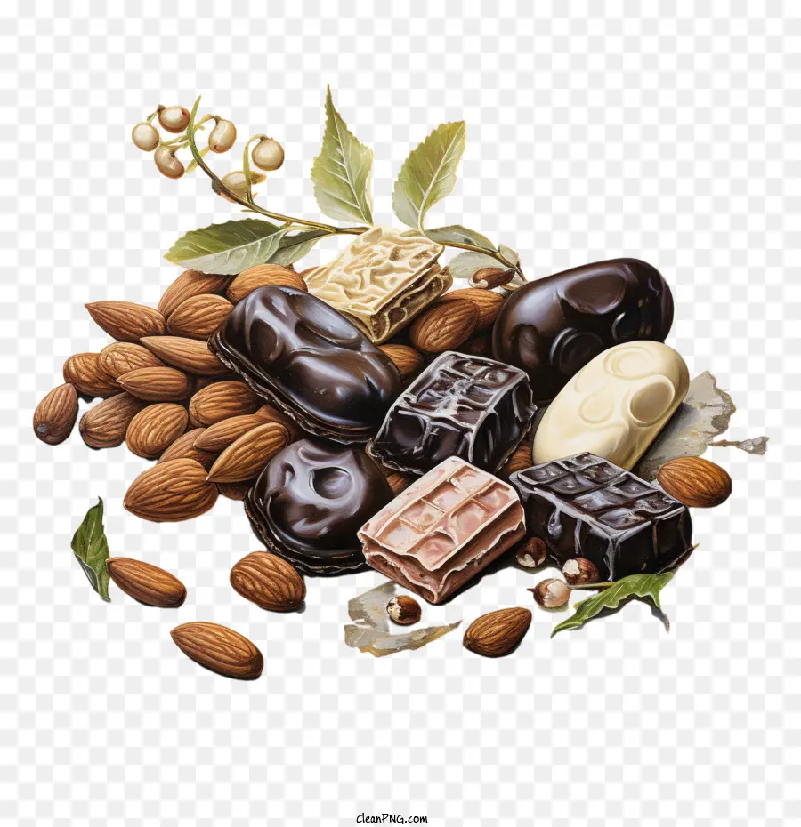 Chocolate Con Almendras Día，Chocolates PNG