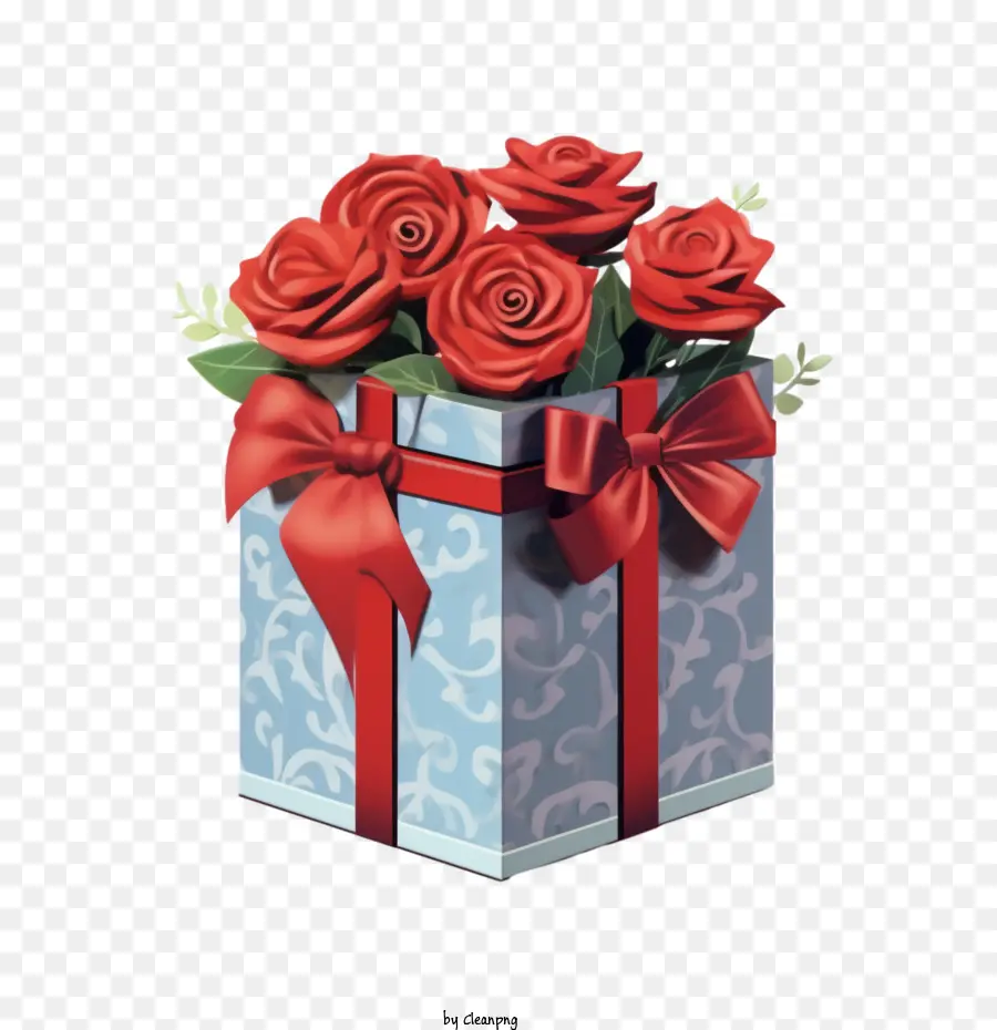 Caja De Regalo，Cinta Roja PNG