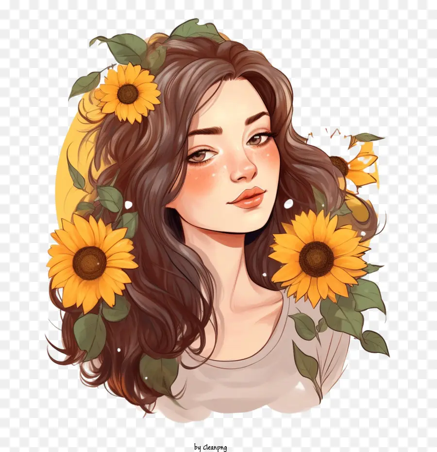 Chica De Moda，Girasol PNG