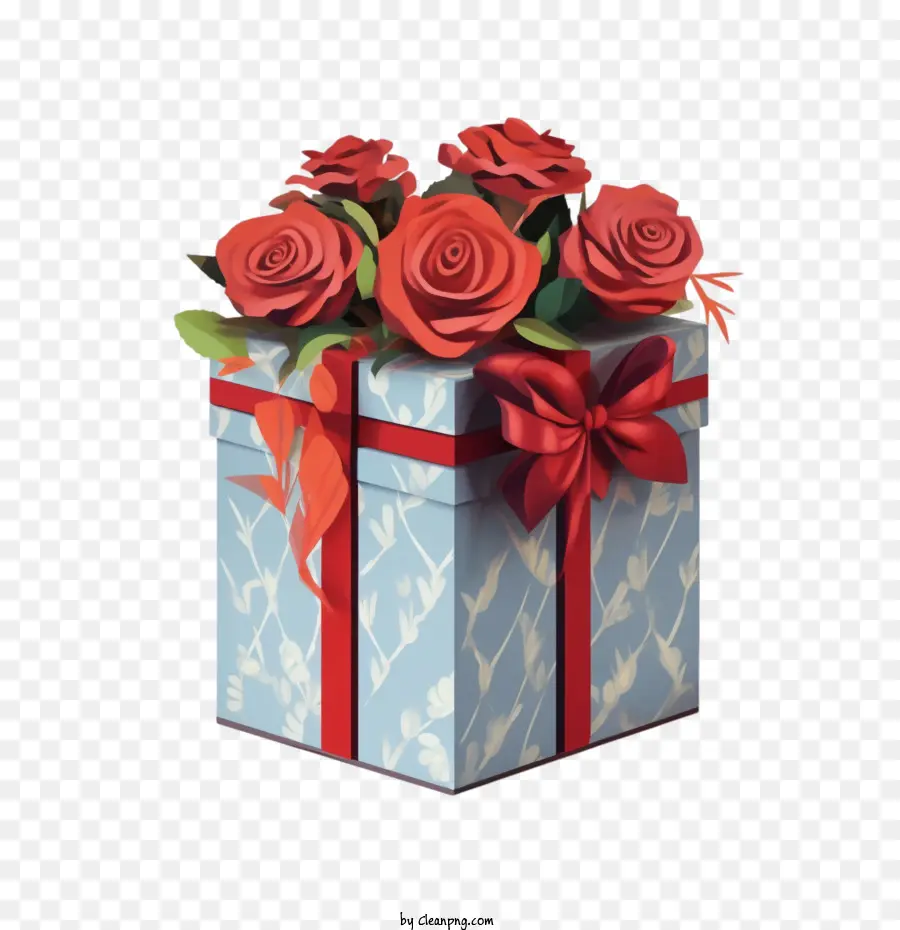 Caja De Regalo，Cinta Roja PNG