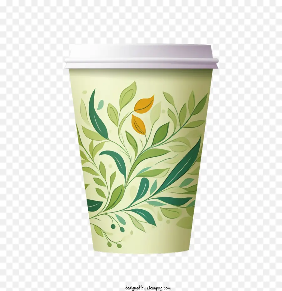 Taza De Café De Papel Verde，Taza De Café De Papel PNG