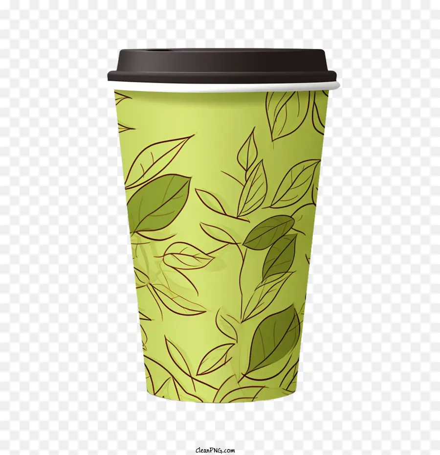 Taza De Café De Papel Verde，Taza De Café PNG