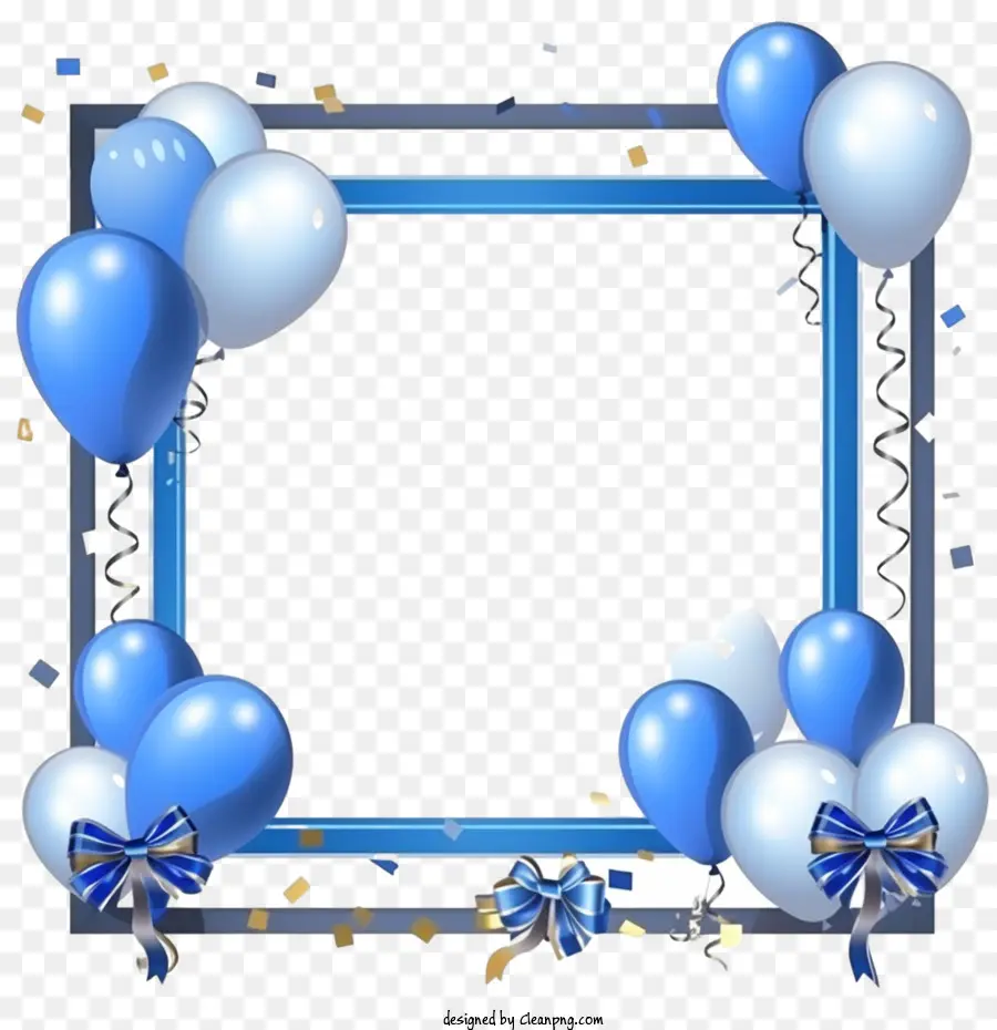 Marco De Fiesta De Cumpleaños，Azul PNG