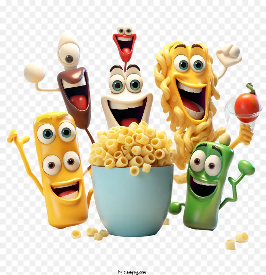 Día Nacional De Los Macarrones，Personajes De Pasta Animados PNG