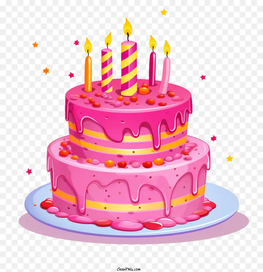 Pastel De Cumpleaños，Pastel De Cumpleaños Rosa PNG