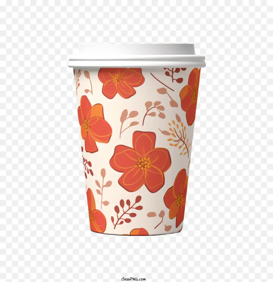 Taza De Café，Floral PNG