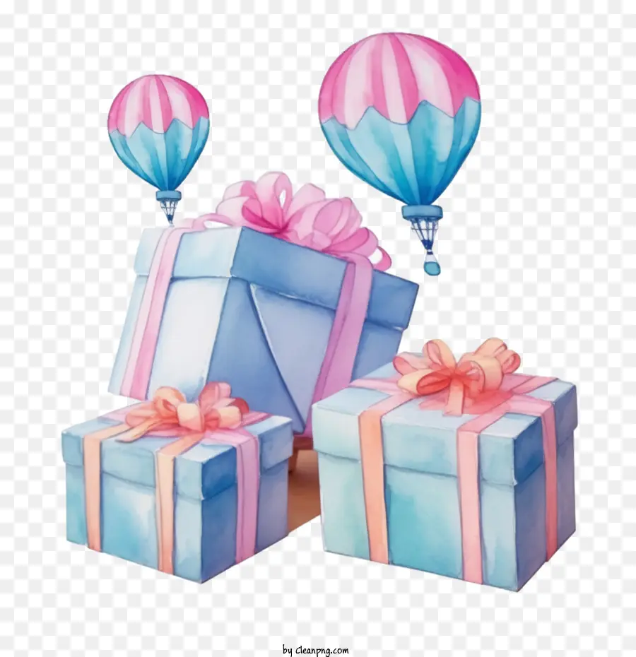 Cajas De Regalo，Cajas De Regalo Con Globos PNG