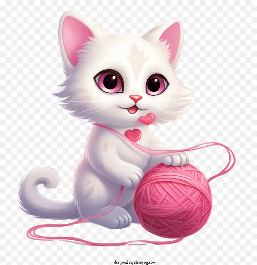 Gato Jugando Bola De Hilo，Lindo Gato PNG