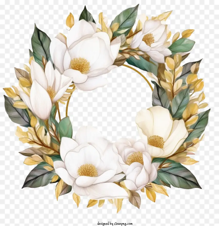 Corona De Flores De Magnolia，La Flor De La Magnolia PNG