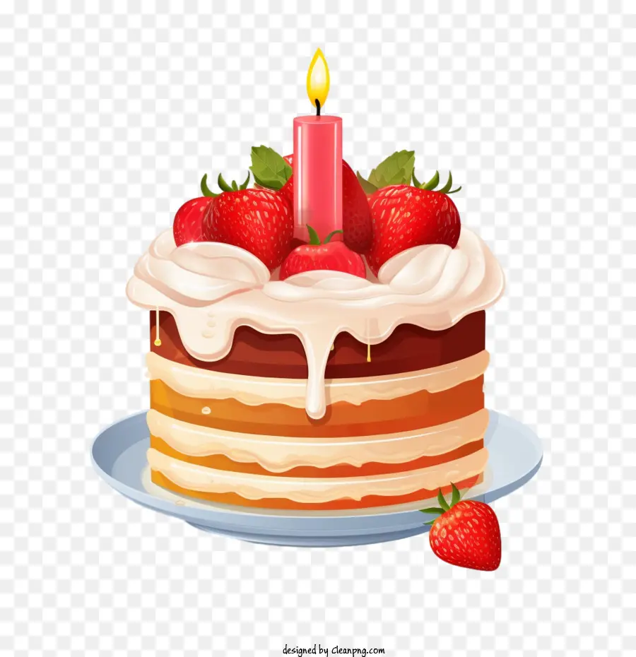 Pastel De Cumpleaños，Fresa PNG