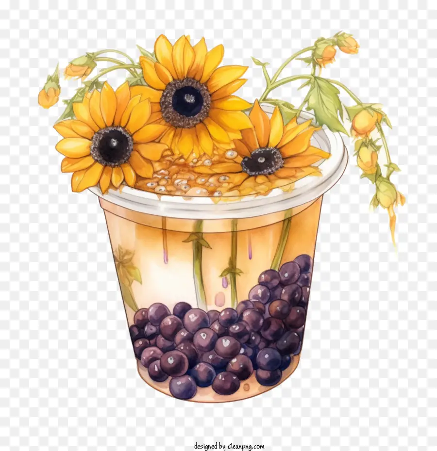 Burbuja Té Con Leche，Los Girasoles PNG