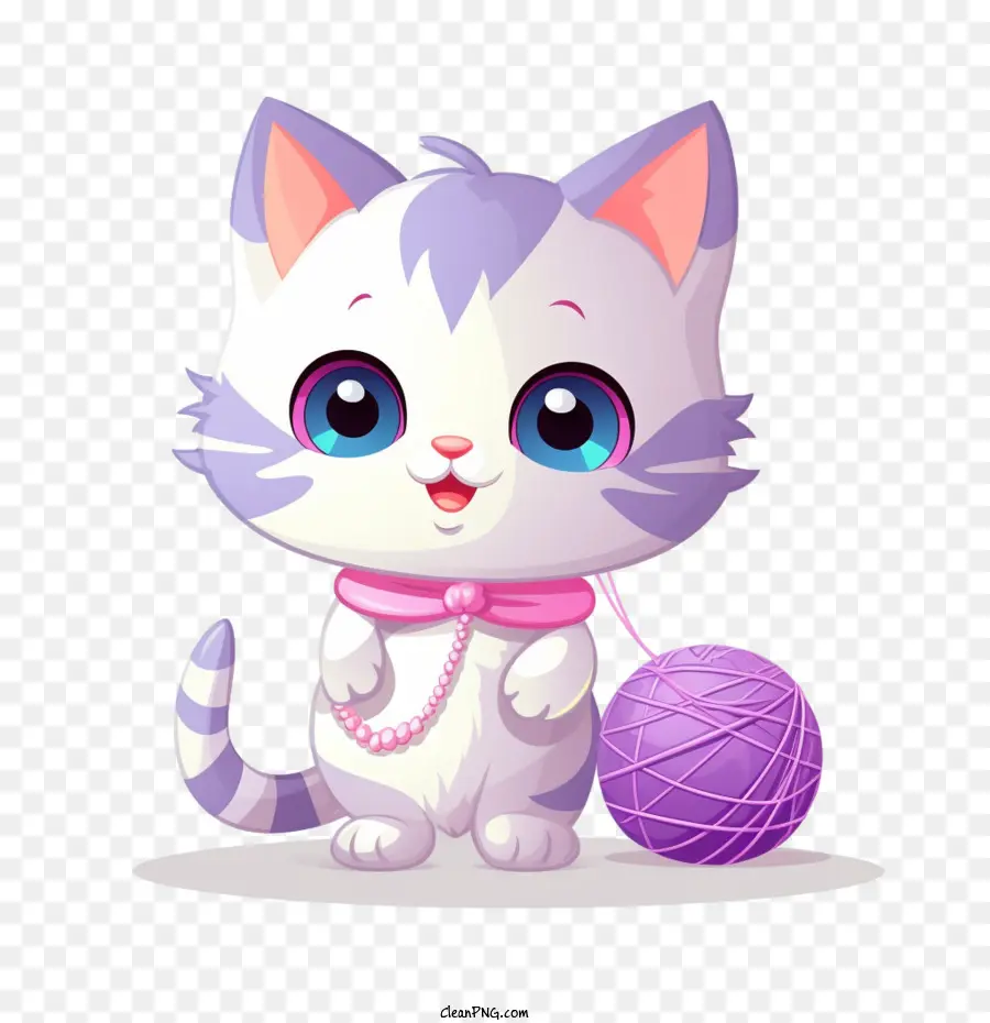 Gato Jugando Bola De Hilo，Lindo Gatito PNG