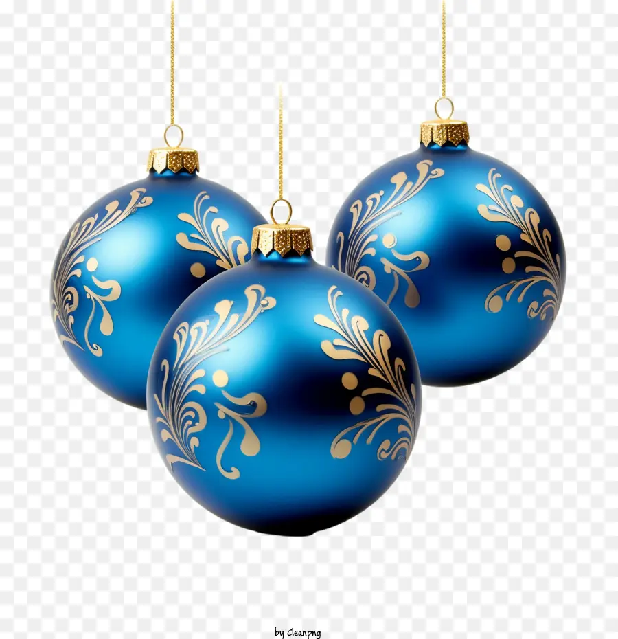 Bolas De Navidad，Adornos Navideños Azules PNG