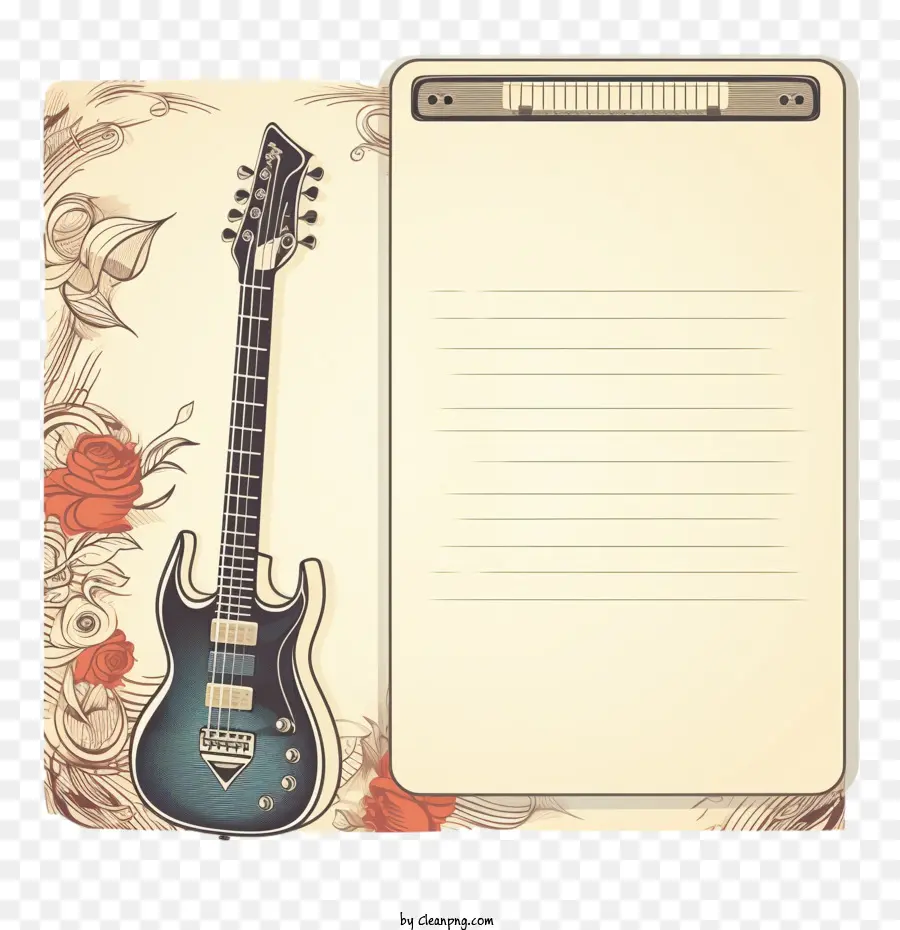 Plantilla De Notas，Guitarra PNG