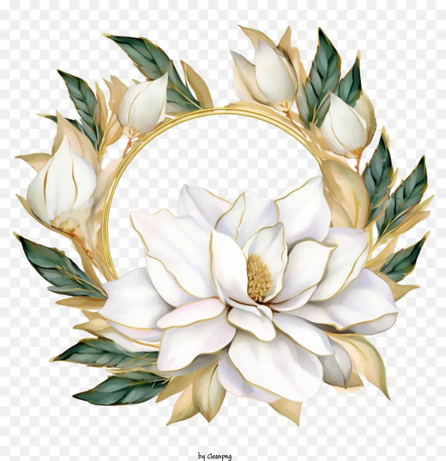 La Flor De La Magnolia，Corona De Flores De Magnolia PNG