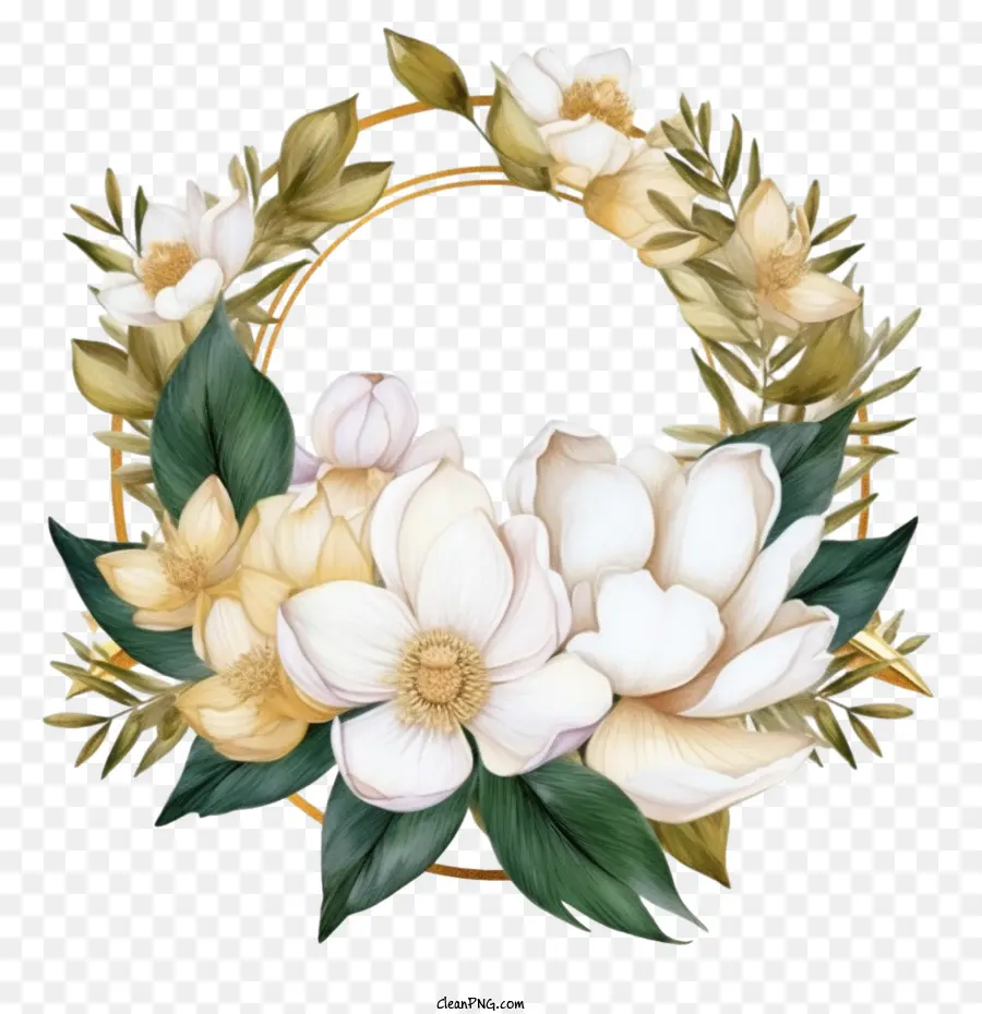 La Flor De La Magnolia，Corona De Flores De Magnolia PNG