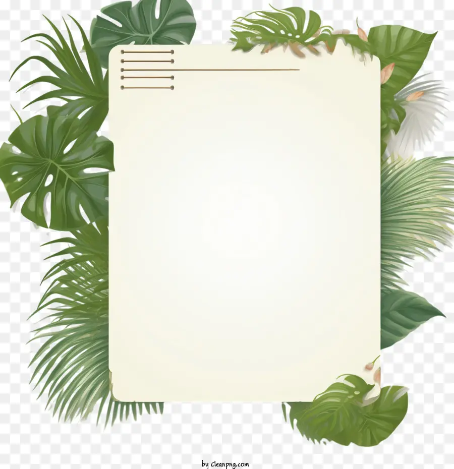 Plantilla De Notas，Tropical Hojas PNG