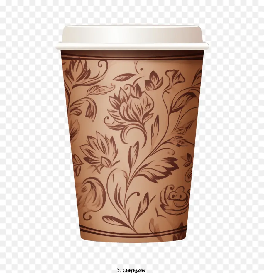 Taza De Café，Floral PNG