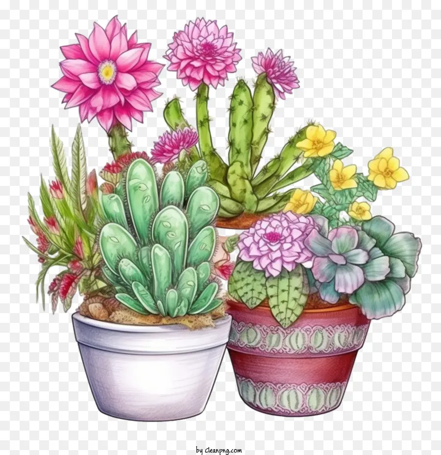 Cactus，Plantas En Macetas PNG