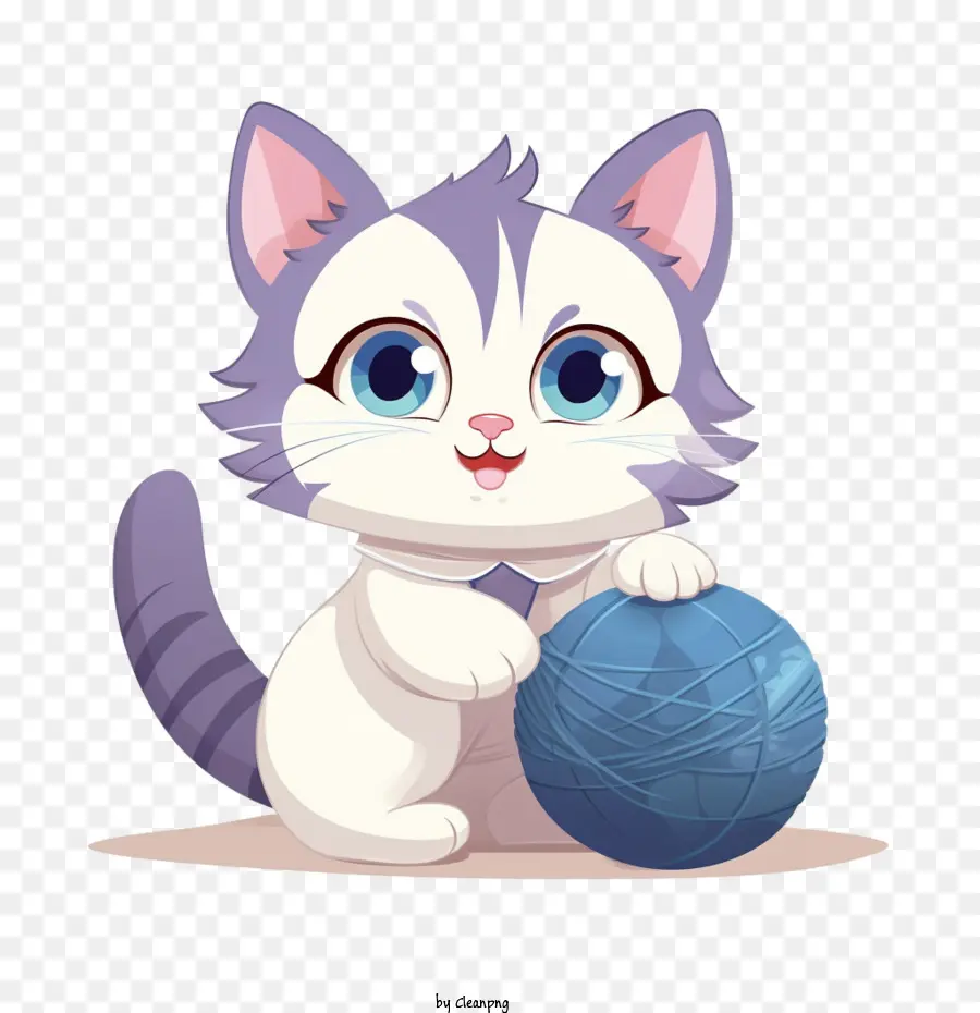 Gato Jugando Bola De Hilo，Gato PNG