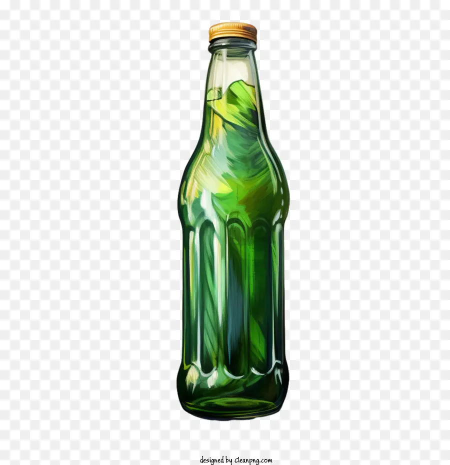 Botella De Cerveza，Verde PNG