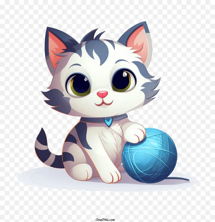 Gato Jugando Bola De Hilo，Lindo PNG