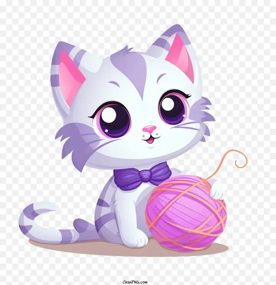 Gato Jugando Bola De Hilo，Lindo Gatito PNG