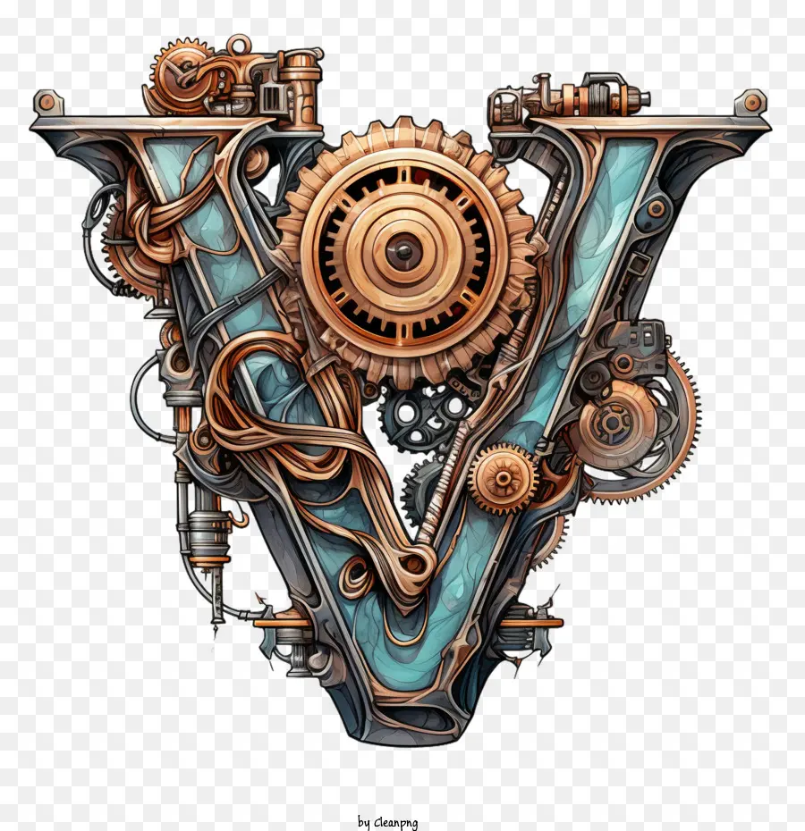 Letra V，Steampunk PNG