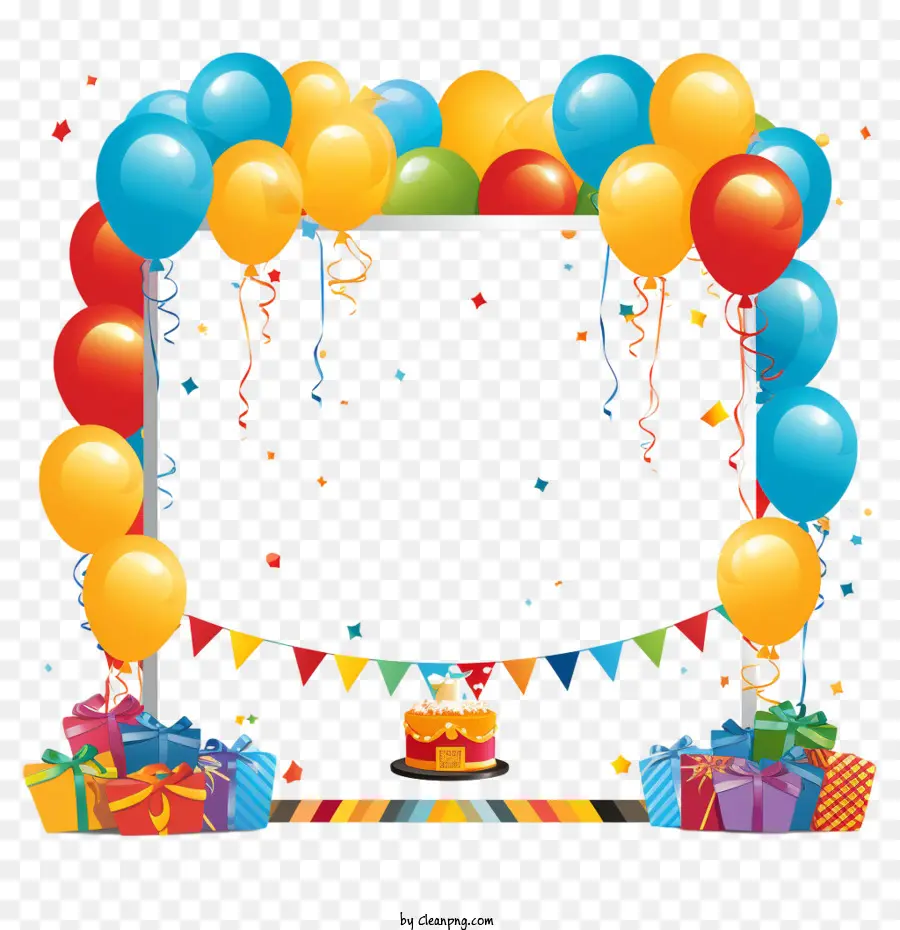 Marco De Cumpleaños，Globos PNG