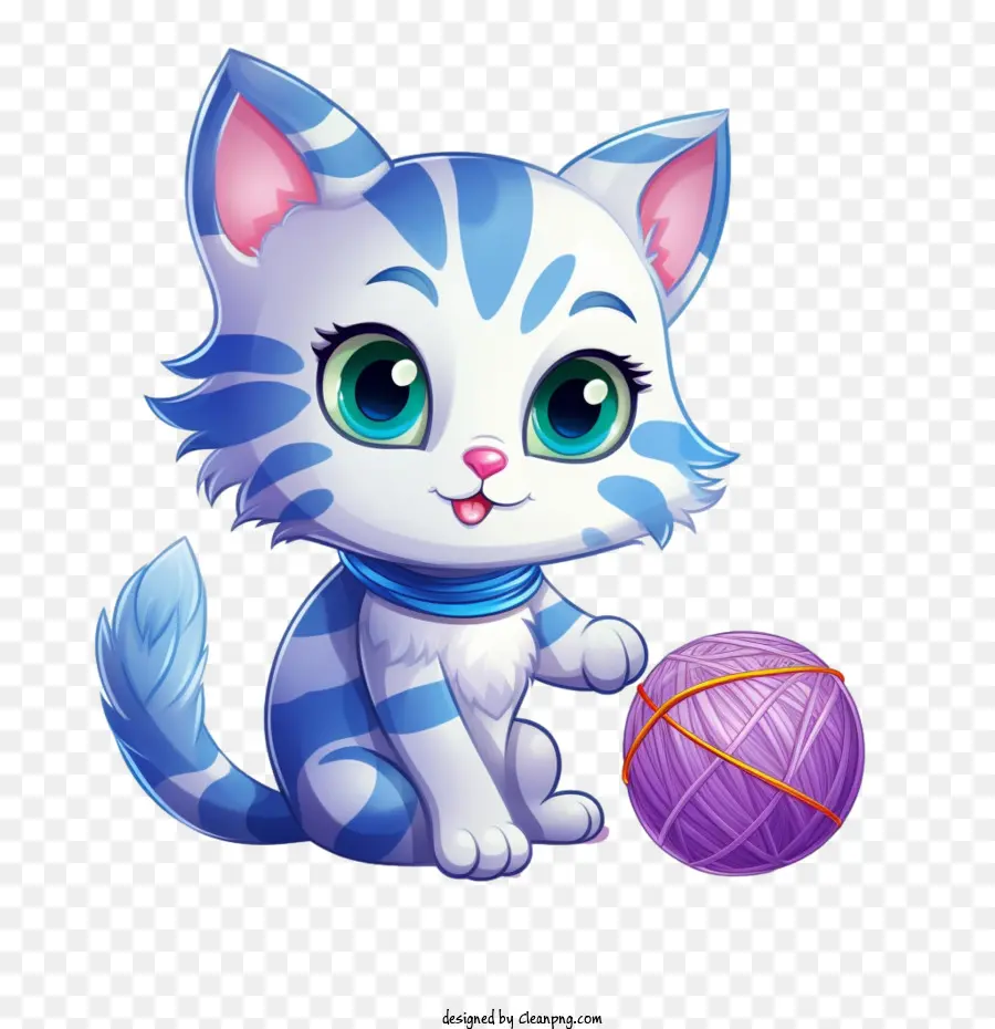 Gato Jugando Bola De Hilo，Gatito PNG