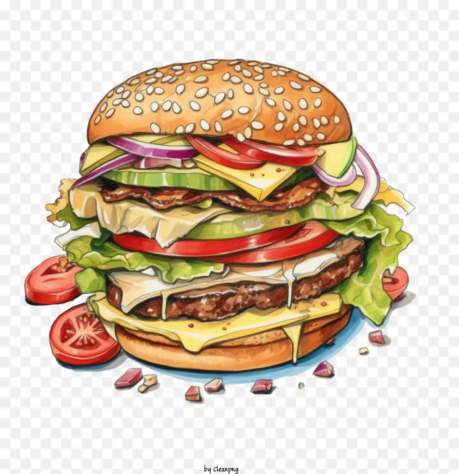 Hamburguesa，Hamburguesa Con Queso PNG