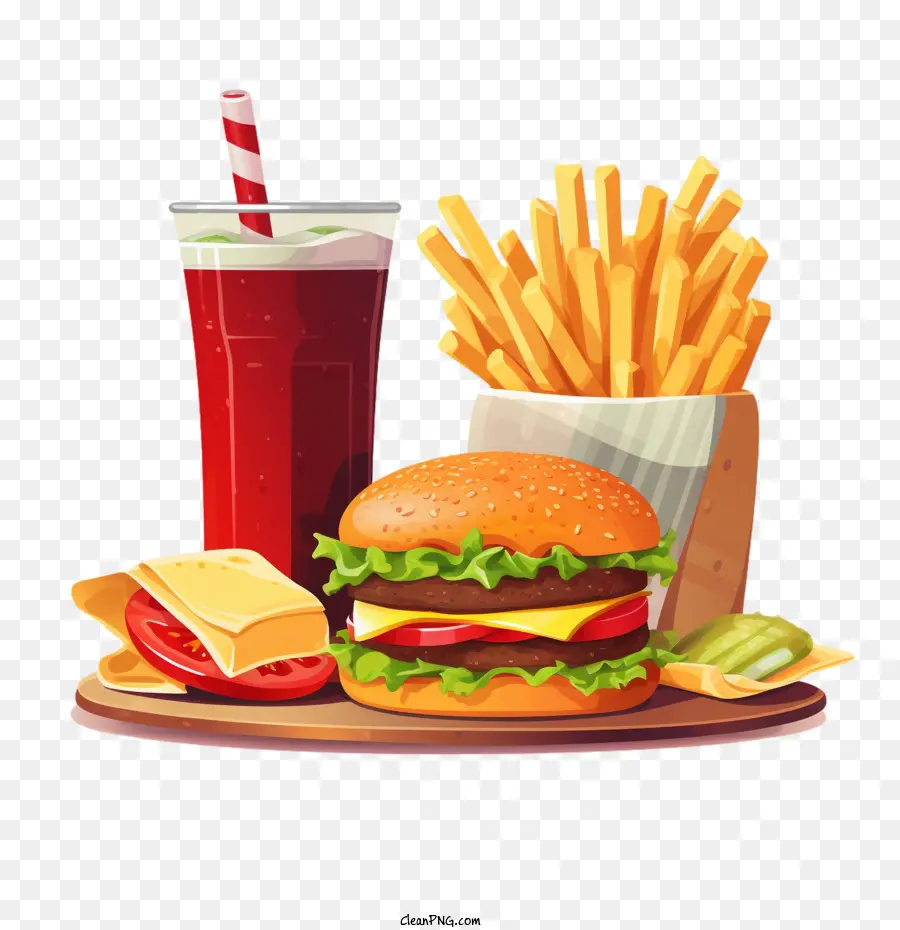 Hamburguesa，Hamburguesa Y Bebida PNG