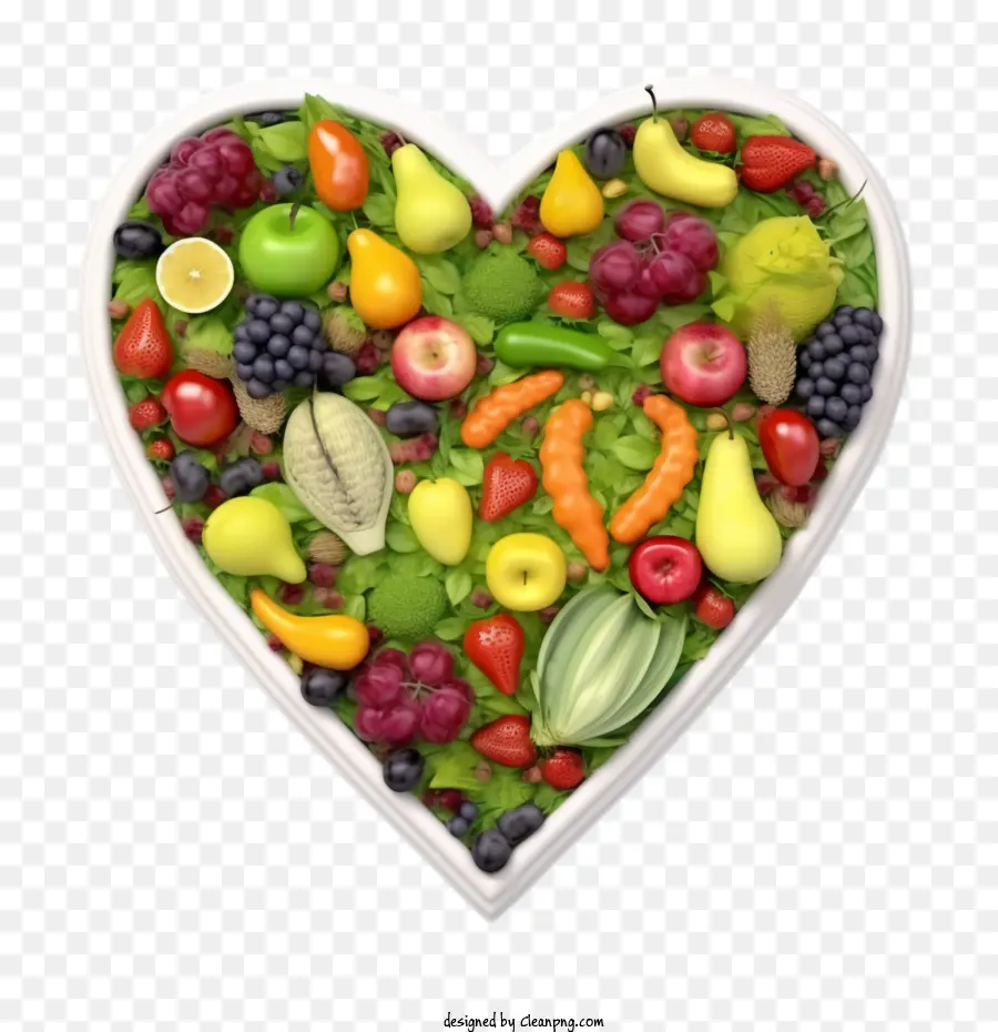 Día Mundial De La Alimentación，Corazón De Frutas Y Verduras PNG