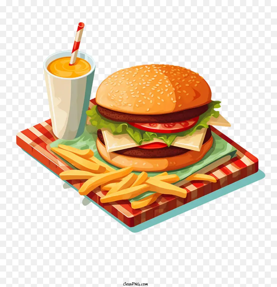 Hamburguesa，Hamburguesa Y Bebida PNG