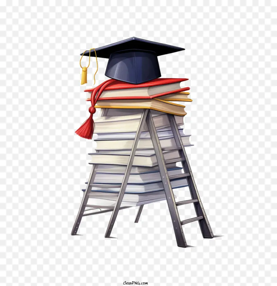 Día Internacional De La Alfabetización，Gorro De Graduación Y Libros PNG