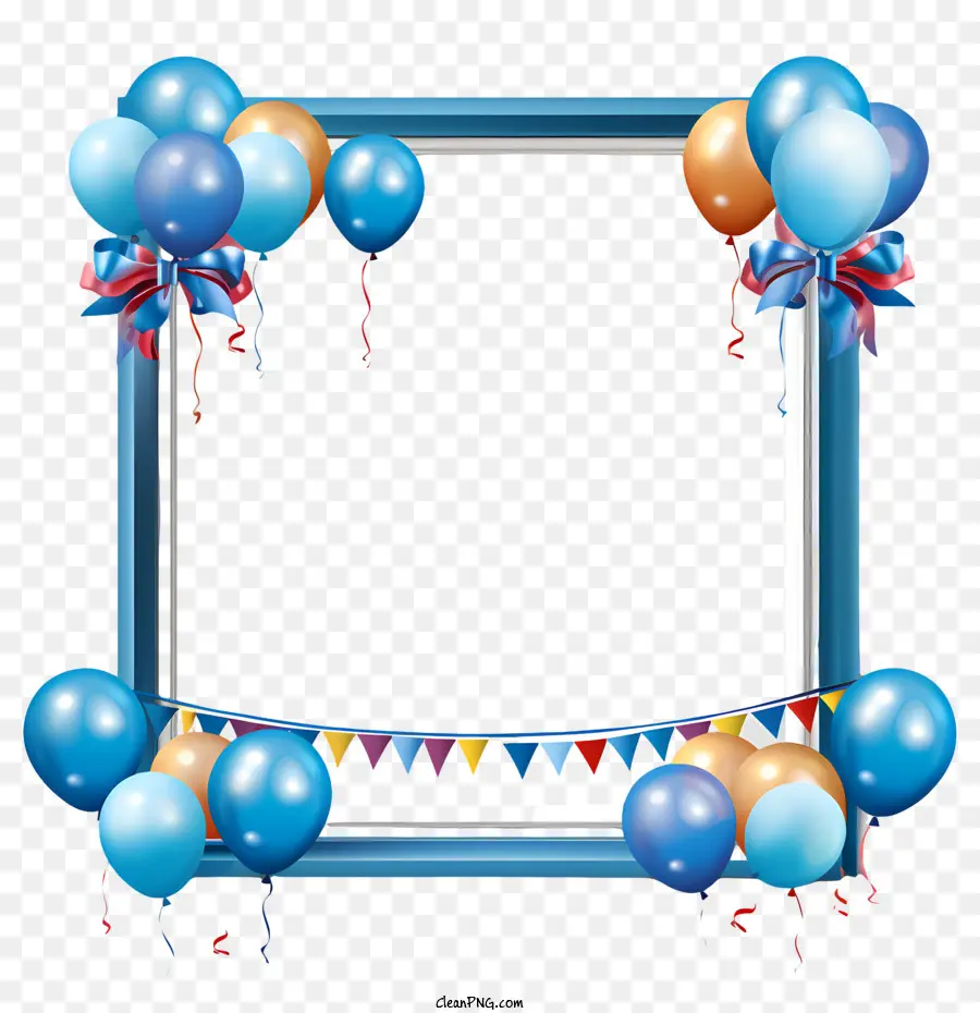 Marco De Cumpleaños，Globos Azules PNG