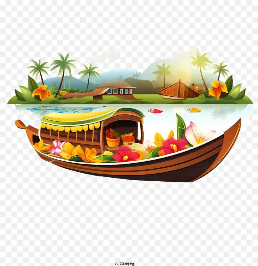 Barco Onam，Barco Decorativo PNG