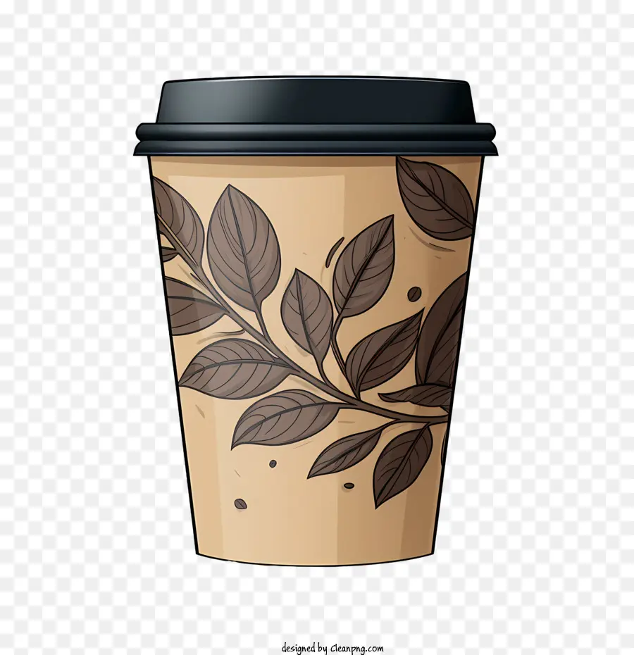 Taza De Café De Papel Marrón，Hoja PNG