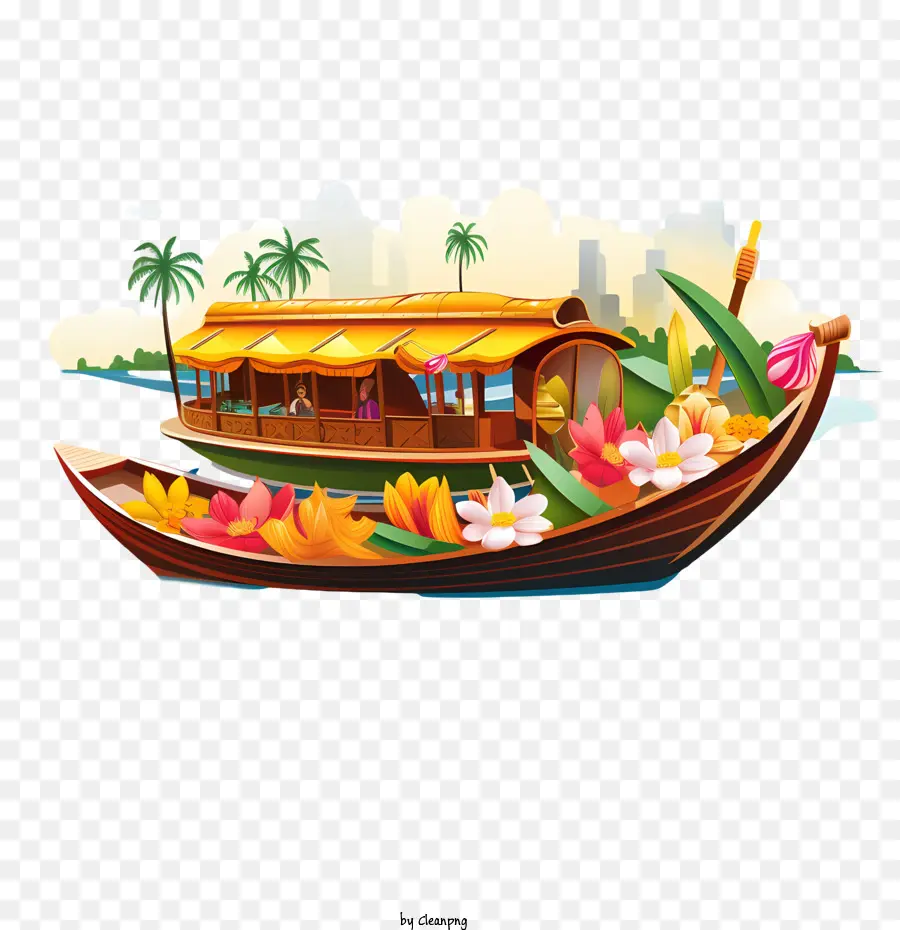 Barco Onam，Casa Flotante PNG