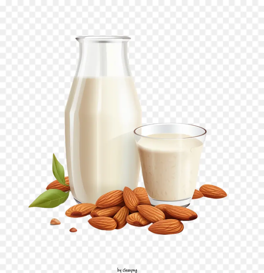 Día Mundial De La Leche Vegetal，Leche De Almendras PNG