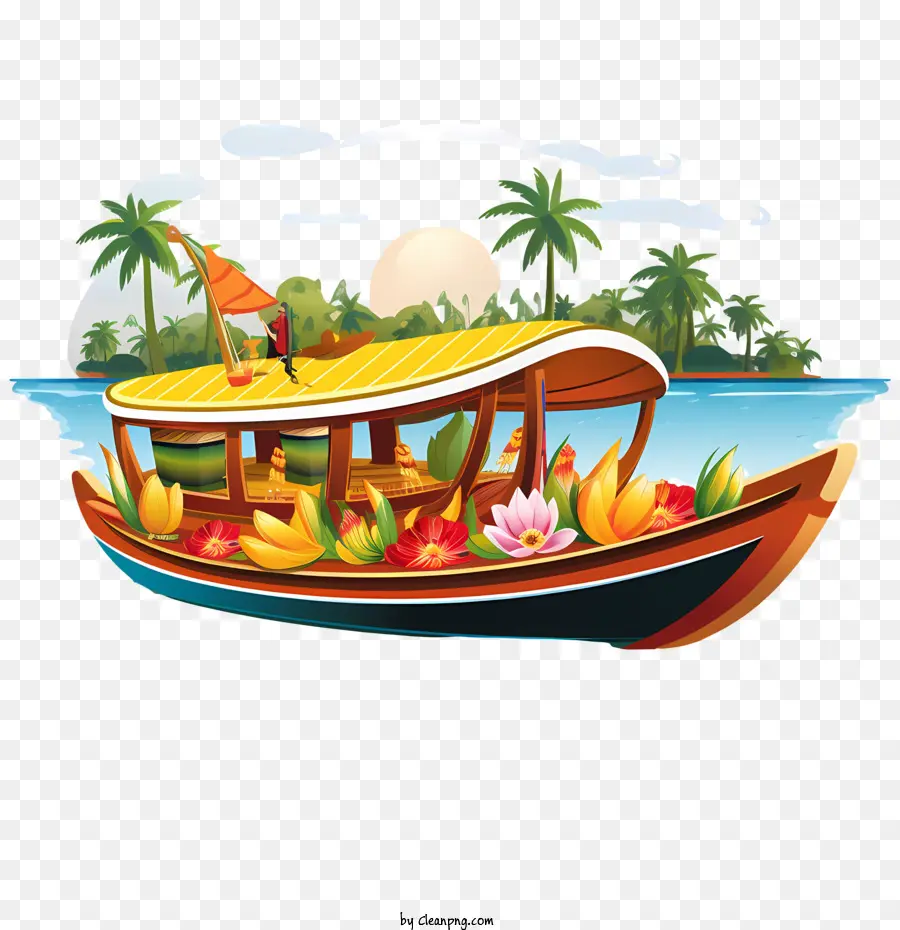 Barco Onam，Barco Colorido PNG